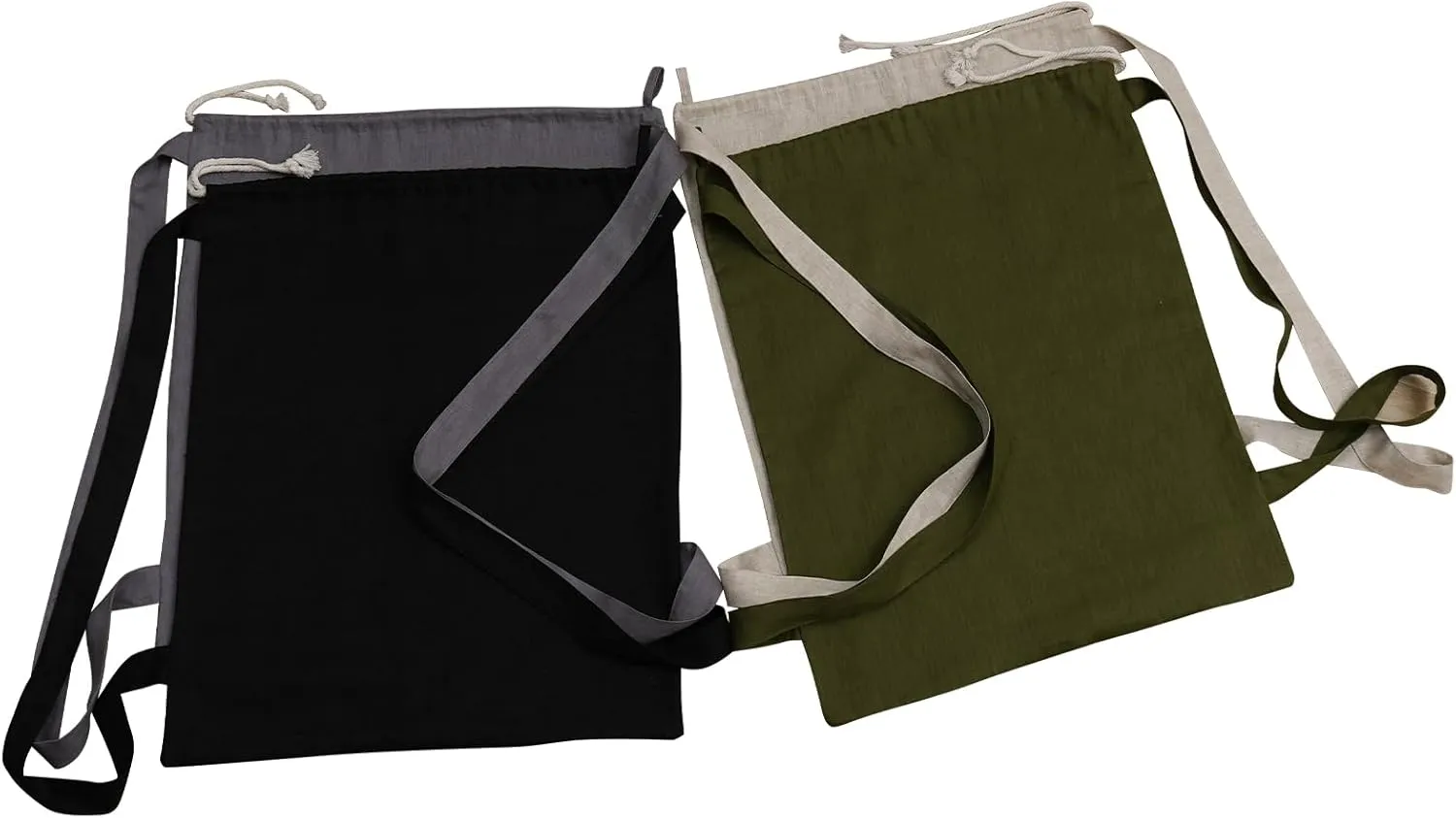 100% Pure Linen Travel Backpack Laundry Bags with Shoulder Straps 20x24in-Washable Drawstring Hanging Laundry Hamper Rxtra Large Portable Cloth Laundry Bag for Dorm College Military Gym-Grey