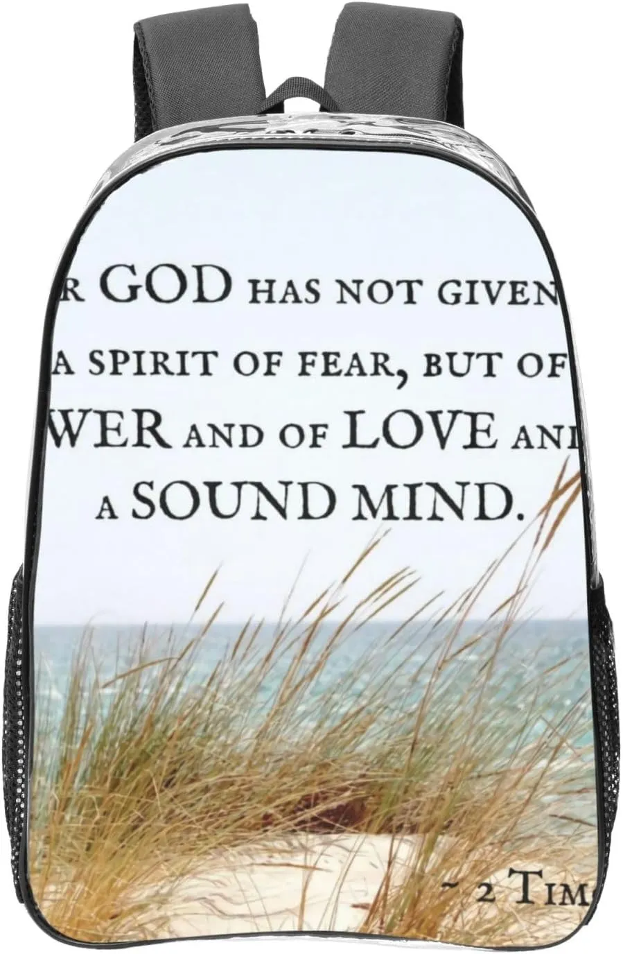 2 Timothy 1 7 God Has Not Given A Spirit Of Fear Clear Backpack - Lightweight Transparent Backpack For Work, Travel & Stadium Events