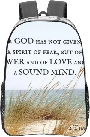 2 Timothy 1 7 God Has Not Given A Spirit Of Fear Clear Backpack - Lightweight Transparent Backpack For Work, Travel & Stadium Events