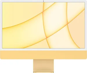 2021 Apple iMac with M1 Chip with 8-core CPU (24-inch, 16GB RAM, 512GB SSD Storage) (QWERTY English) Yellow (Renewed Premium)