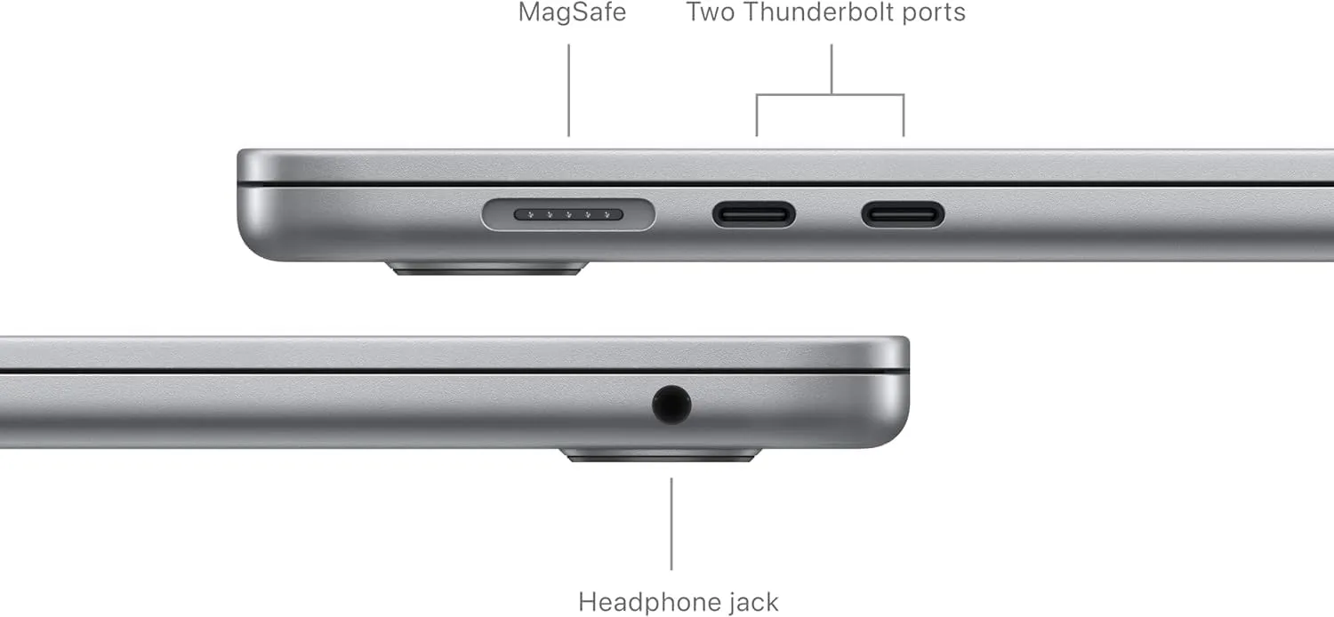 2024 Apple MacBook Air with Apple M3 chip (15-inch, 8GB RAM, 256GB SSD Storage) (QWERTY English) Space Gray (Renewed Premium)