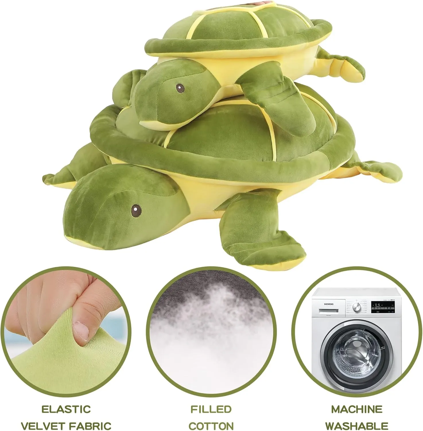 28 inch Big Green Sea Turtle Stuffed Animals Giant Soft Plush Toys, Large Ocean Turtle Plushies Body Pillow, Gifts for Kid Boys, Girls, Girlfriend, Birthday, Easter
