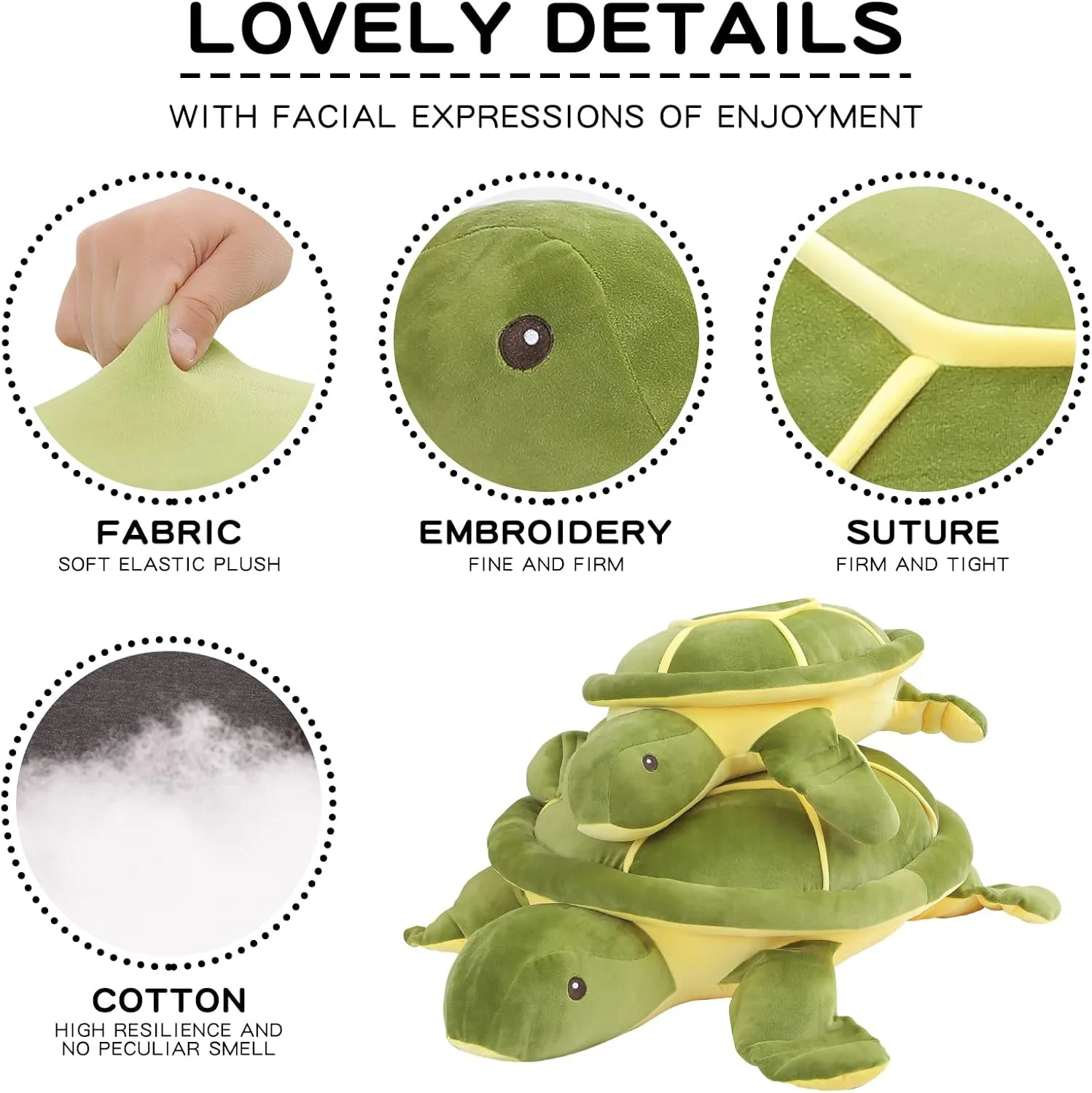 28 inch Big Green Sea Turtle Stuffed Animals Giant Soft Plush Toys, Large Ocean Turtle Plushies Body Pillow, Gifts for Kid Boys, Girls, Girlfriend, Birthday, Easter