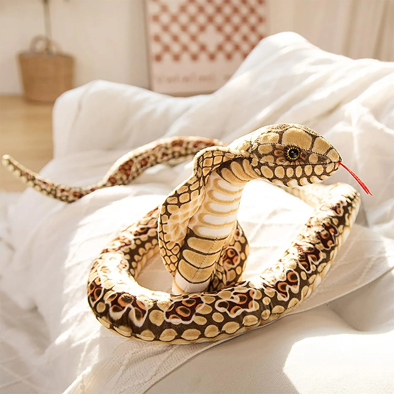 67Inch Cobra Plush Stuffed Animal Snake Cobra Snake Plush Toy Large King Cobra Stuffed Animal Snake Zoologist Halloween Costume Realistic Python Naja Cobra Plushies Toys Snake Party Toys