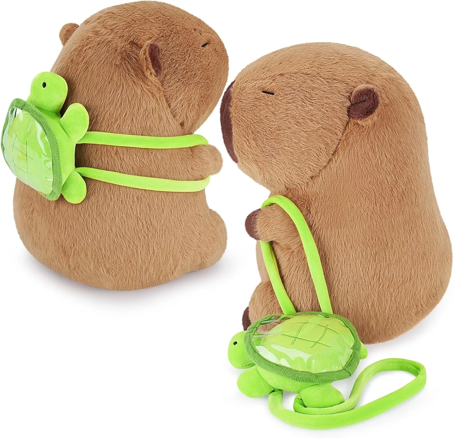 Achwishap Capybara Plush,Cute Plushies Capybara Stuffed Animal,Soft Capybara Plush Toys,Kawaii Plush Stuffed Toys with Turtle Backpack Plushies Gifts for Kids Adults Birthday(Capybara Turtle,14”)