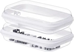 Aimery 2 Pack Clear Hard Shell Zipper Case, Waterproof Hard Plastic Zipper Pouch,Portable Clear Travel Makeup Case,Toiletry & Cosmetic Bag, Storage Zipper pouch For Snacks Toy