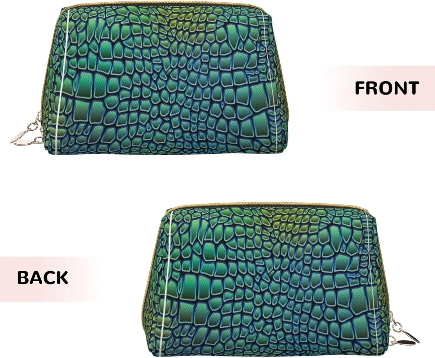 Alligator Skin Print Cosmetic Bags,Leather Makeup Bag Small For Purse,Cosmetic Pouch,Toiletry Clutch For Women Travel