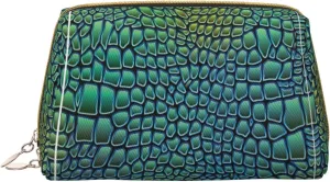 Alligator Skin Print Cosmetic Bags,Leather Makeup Bag Small For Purse,Cosmetic Pouch,Toiletry Clutch For Women Travel