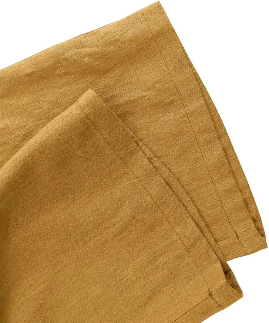 Amazhiyu Womens Pure Linen Summer Drawstring Flowy Wide Leg Pants with Pockets