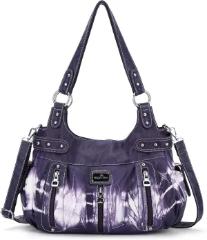 Angelkiss Large Purses and Handbags for Women Washed Faux Leather Crossbody Hobo Satchel Shoulder Handbag Tote Purse
