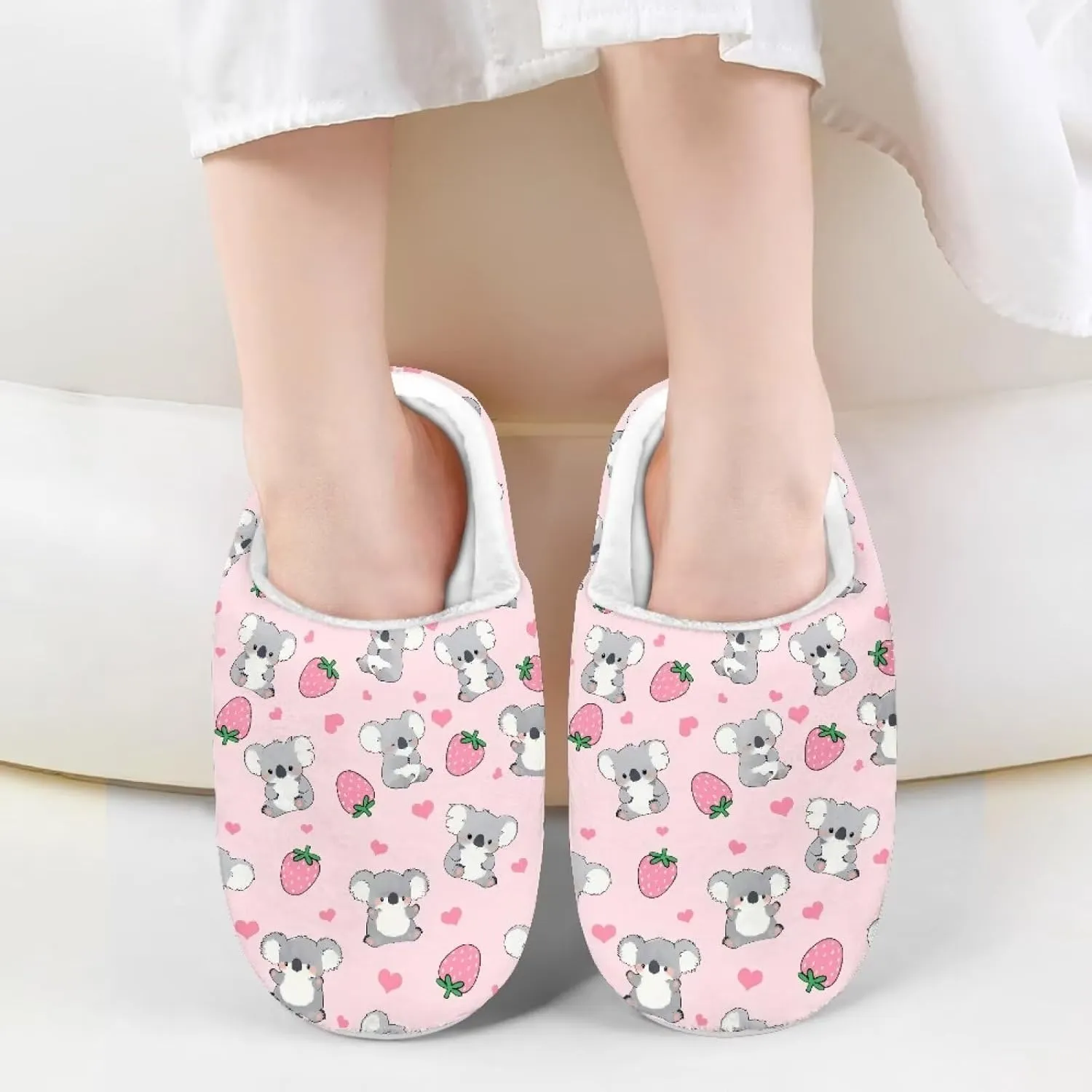 Animal Children's Plush Slippers Slip on Little kids Furry Non-Slip Warm Comfy Fluffy Lightweight Soft Indoor Washable House Slippers Size9-14.5