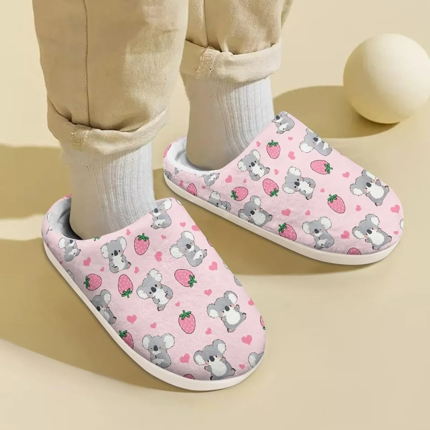 Animal Children's Plush Slippers Slip on Little kids Furry Non-Slip Warm Comfy Fluffy Lightweight Soft Indoor Washable House Slippers Size9-14.5
