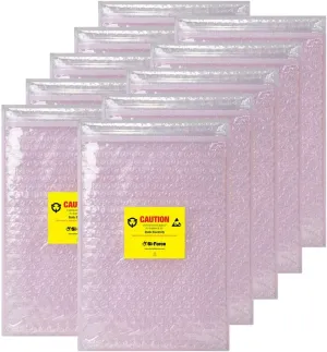 Anti Static Bubble Bags, Resealable Static Shielding Bag, Reusable for Sensitive Electronic Components (Large Qty 100) Pink