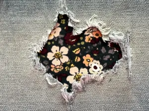 Antique Floral Stretch Jean Patches Super Strong Iron On- by Holey Patches (6" x 6" Set of 2) | Handmade in The USA