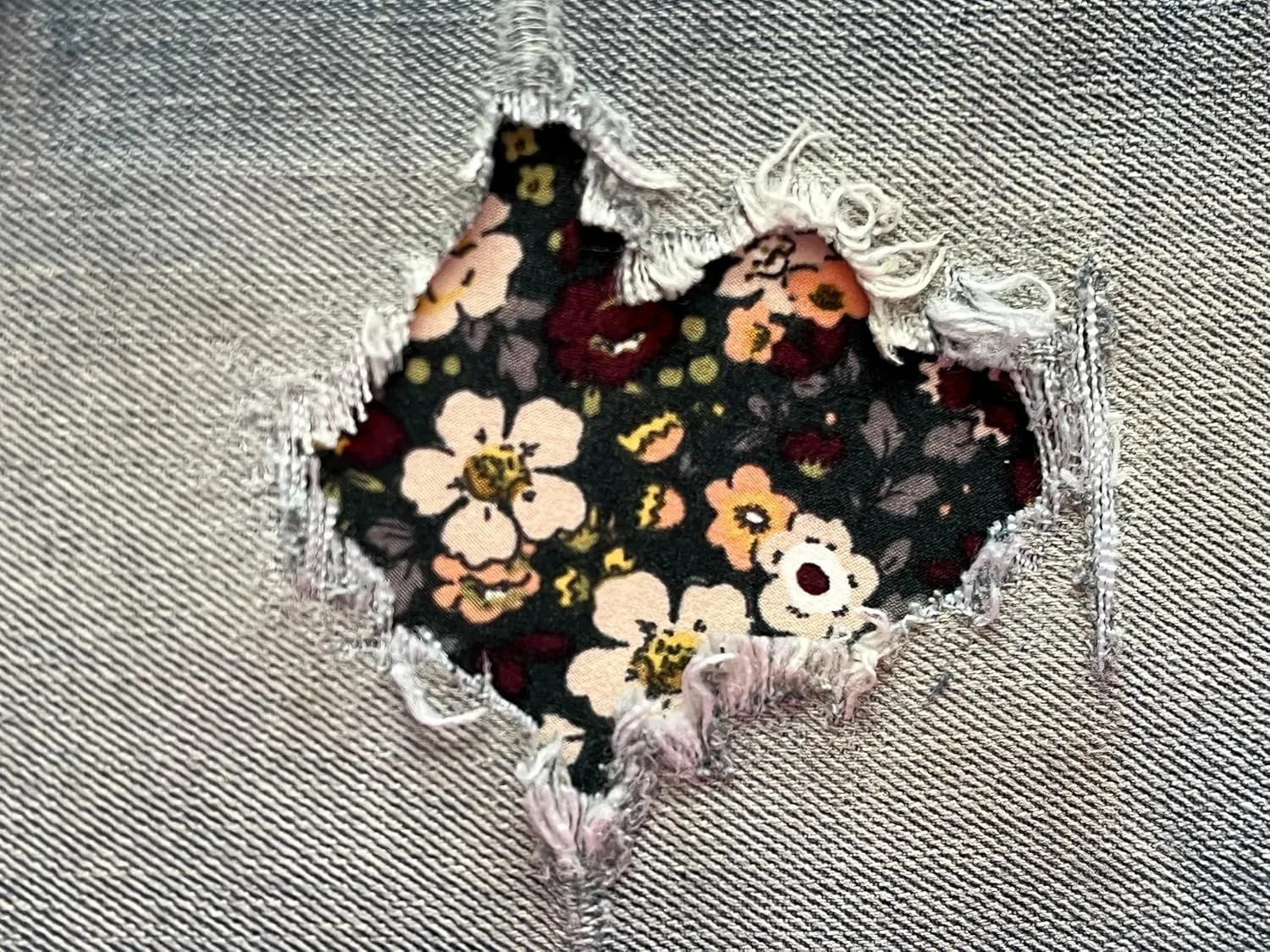 Antique Floral Stretch Jean Patches Super Strong Iron On- by Holey Patches (6" x 6" Set of 2) | Handmade in The USA