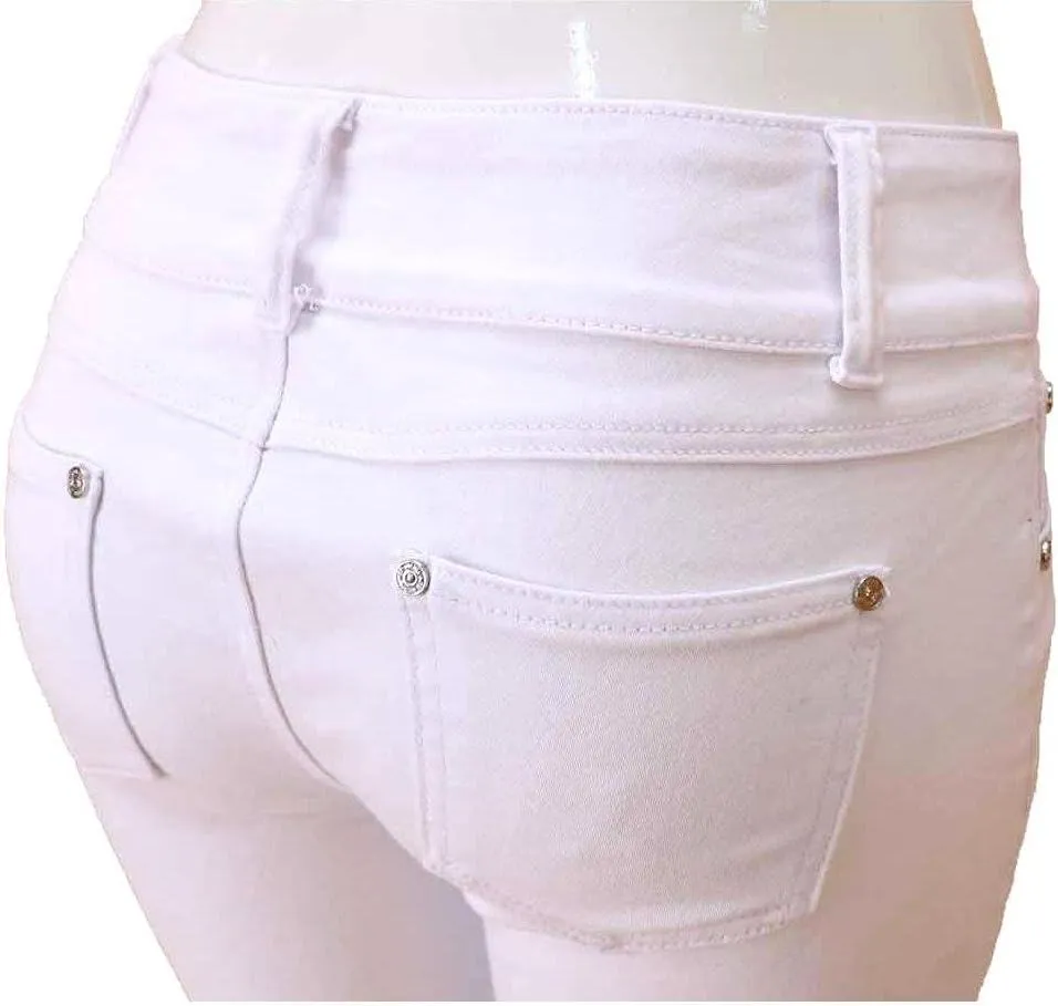 APT.9 / Diamante Juniors Women's Capri Denim Jeans Skinny Ripped Distressed Stretch Pants