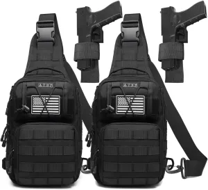 ATBP Tactical Sling Backpack Bag Pack for Men Military One Strap Shoulder Backpack Crossbody Bag With Holster 10 Liters