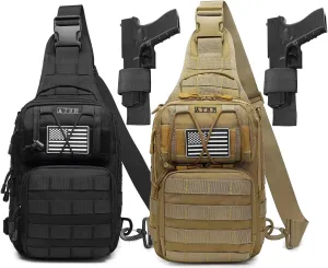 ATBP Tactical Sling Backpack Bag Pack for Men Military One Strap Shoulder Backpack Crossbody Bag With Holster 10 Liters