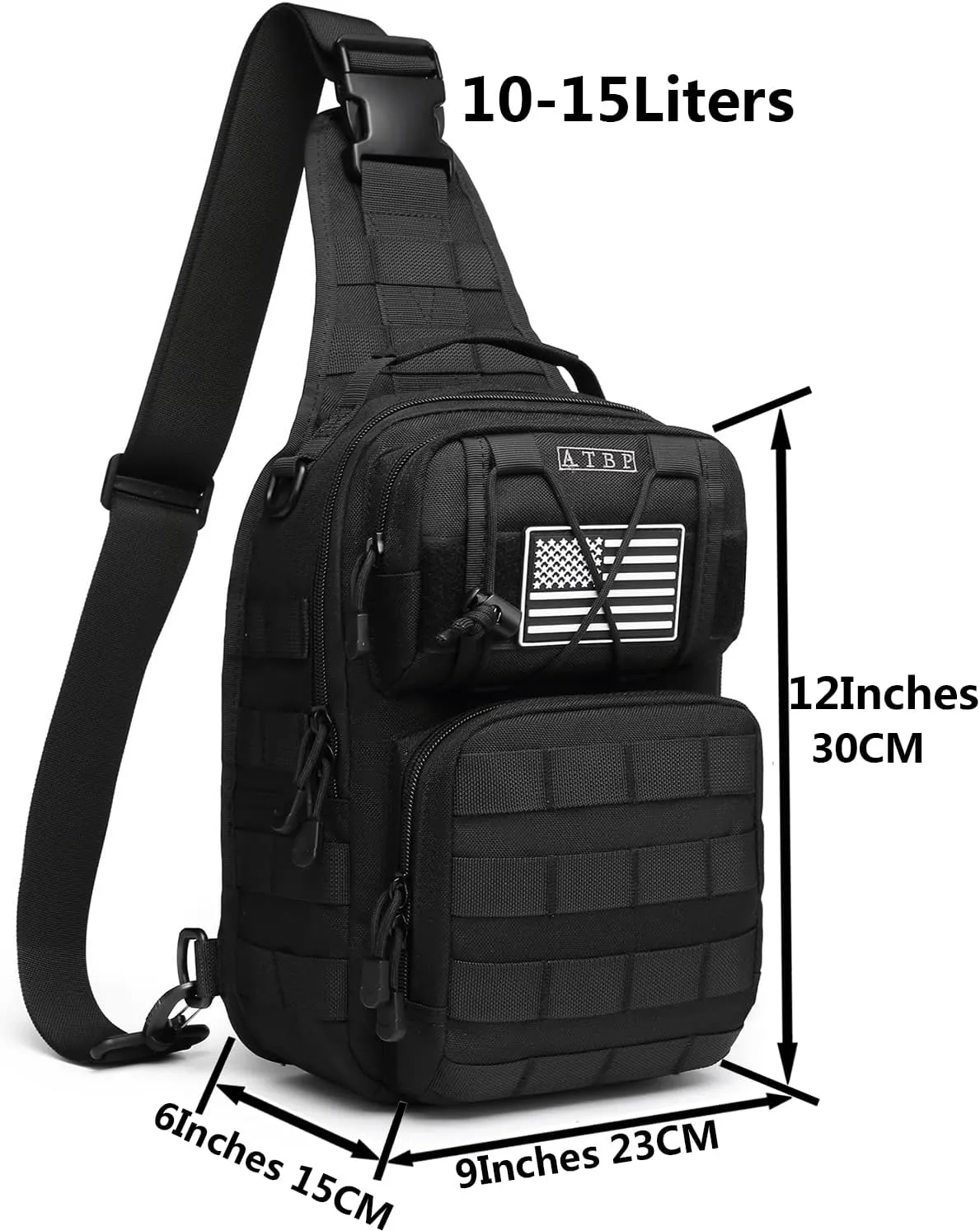 ATBP Tactical Sling Backpack Bag Pack for Men Military One Strap Shoulder Backpack Crossbody Bag With Holster 10 Liters