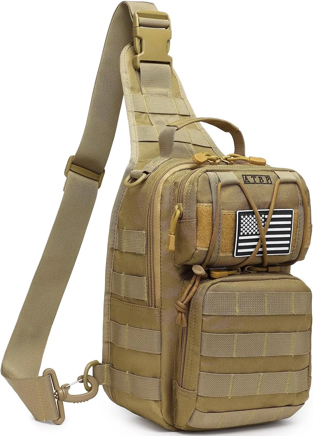 ATBP Tactical Sling Backpack Bag Pack for Men Military One Strap Shoulder Backpack Crossbody Bag With Holster 10 Liters