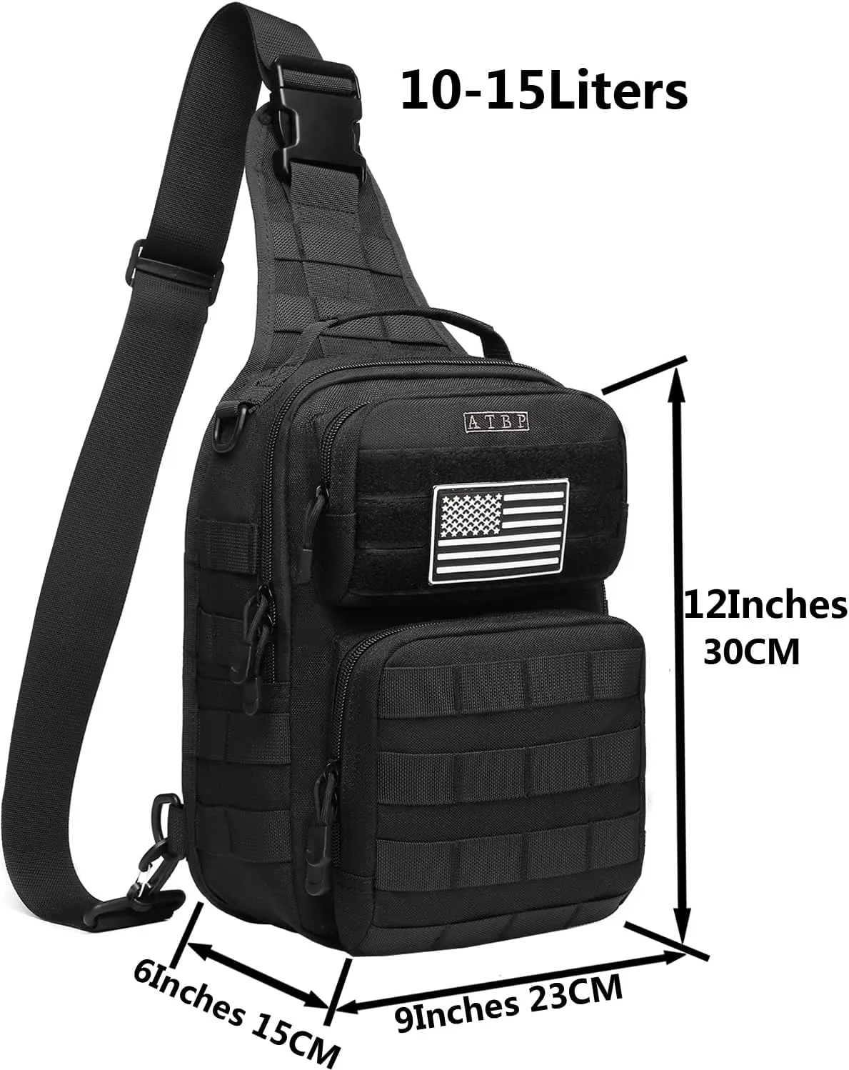 ATBP Tactical Sling Backpack With Holster Military Crossbody Bag for Men Single Shoulder Back Pack 10L