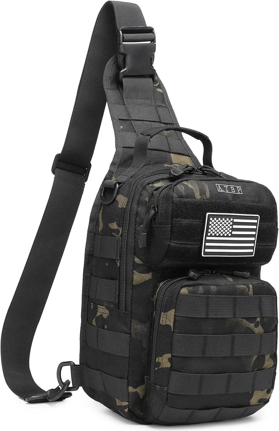 ATBP Tactical Sling Backpack With Holster Military Crossbody Bag for Men Single Shoulder Back Pack 10L