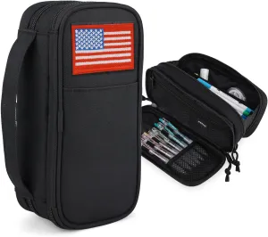ATRIPACK Tactical Pencil Case for Boy,Large Capacity Pencil Pouch,Marker Organizer Case Pen Box, Tool Bag Desk Organizer for School College Office Organizers for Kids Men Women Adult Teens(Black)