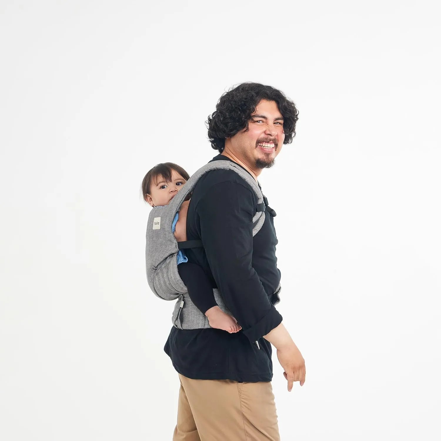 Baby Tula Explore Linen Baby Carrier 7 – 45 lb, Adjustable Newborn to Toddler Carrier, Multiple Ergonomic Positions Front and Back, Breathable and [Natural – Explore   Linen, Ash