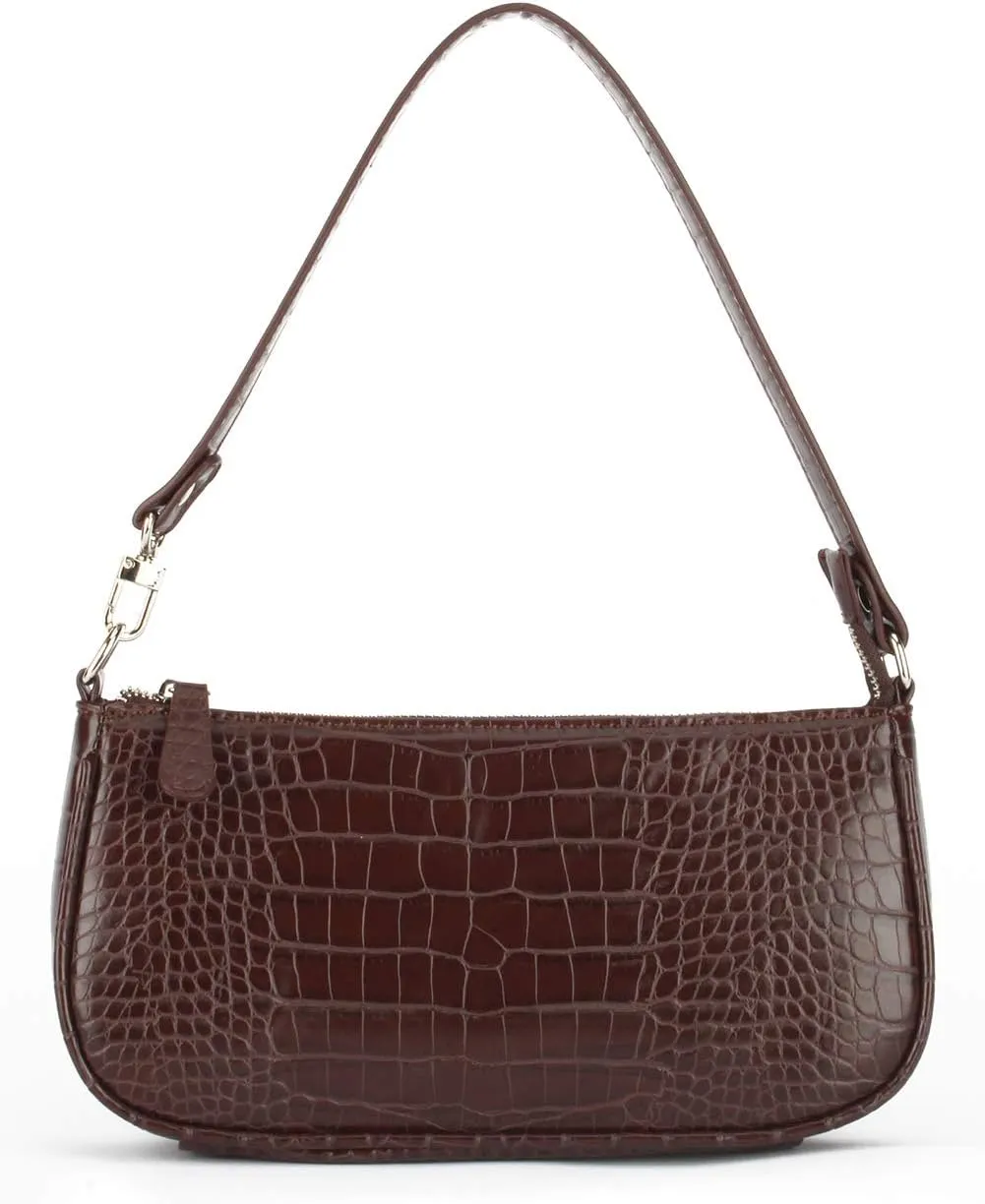 Bag Crocodile Effect Retro Faux Leather Classic Clutch Shoulder Purse Handbag for Women