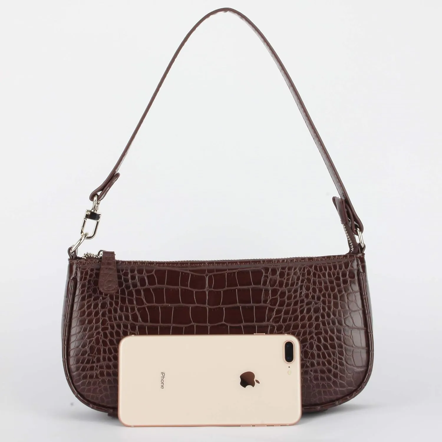 Bag Crocodile Effect Retro Faux Leather Classic Clutch Shoulder Purse Handbag for Women