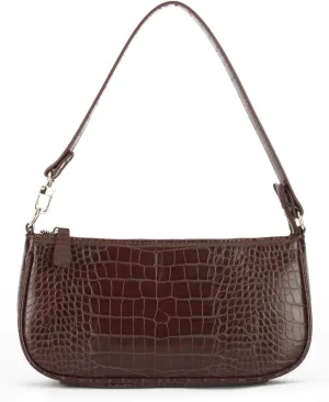 Bag Crocodile Effect Retro Faux Leather Classic Clutch Shoulder Purse Handbag for Women