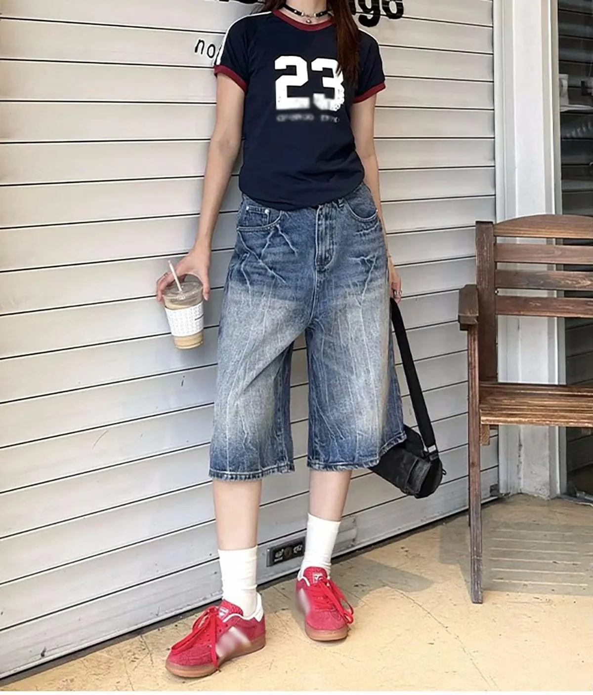 Baggy Jean Shorts for Women Jorts Y2k Low Rise Wide Leg Denim Shorts Goth Summer Jeans Loose Streetwear Retro Blue
