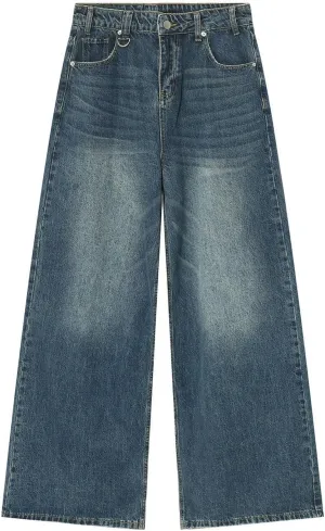Baggy Jeans Men Relaxed Fit Retro Jeans for Men Loose Fit Y2K Hip Hop Casual Harajuku Denim Pants Vintage Streetwear