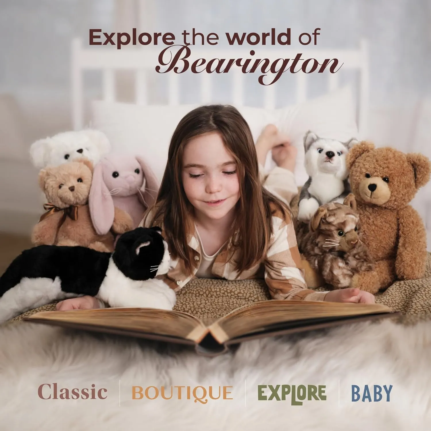 Bearington Collection Beige and Brown Dog Stuffed Animal 11 in - Puppy Stuffed Animals - Plush Dog Toys for Kids - Plushies
