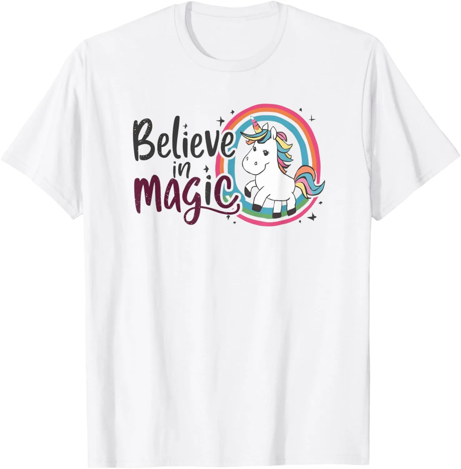 Believe In Magic Cute Unicorn Tees and Bags Children's Room T-Shirt
