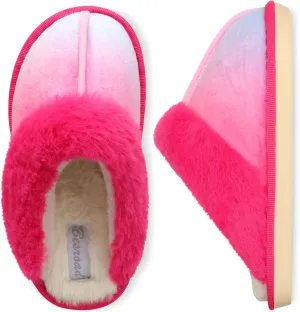 Besroad Kids Slippers Girls Boys Fuzzy House Slippers Warm Memory Foam House Shoes Soft Plush Bedroom Slippers Slides Indoor Outdoor