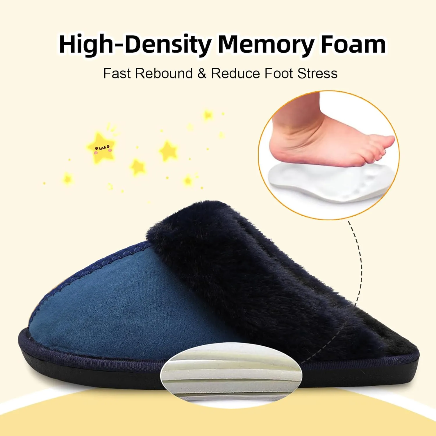 Besroad Kids Slippers Girls Boys Fuzzy House Slippers Warm Memory Foam House Shoes Soft Plush Bedroom Slippers Slides Indoor Outdoor