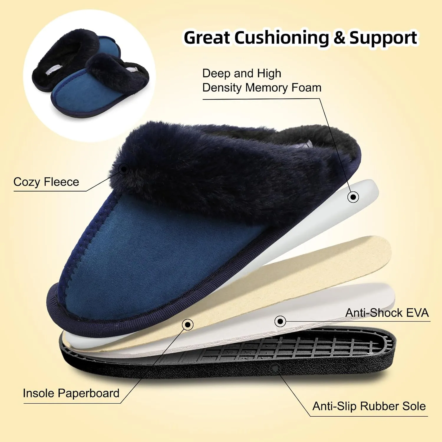 Besroad Kids Slippers Girls Boys Fuzzy House Slippers Warm Memory Foam House Shoes Soft Plush Bedroom Slippers Slides Indoor Outdoor