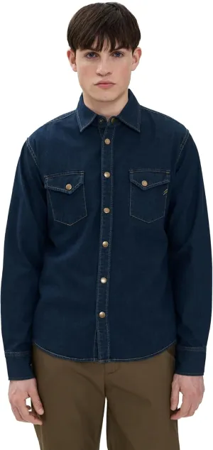 Billy Reid Men's Denim Brass Snap Work Shirt