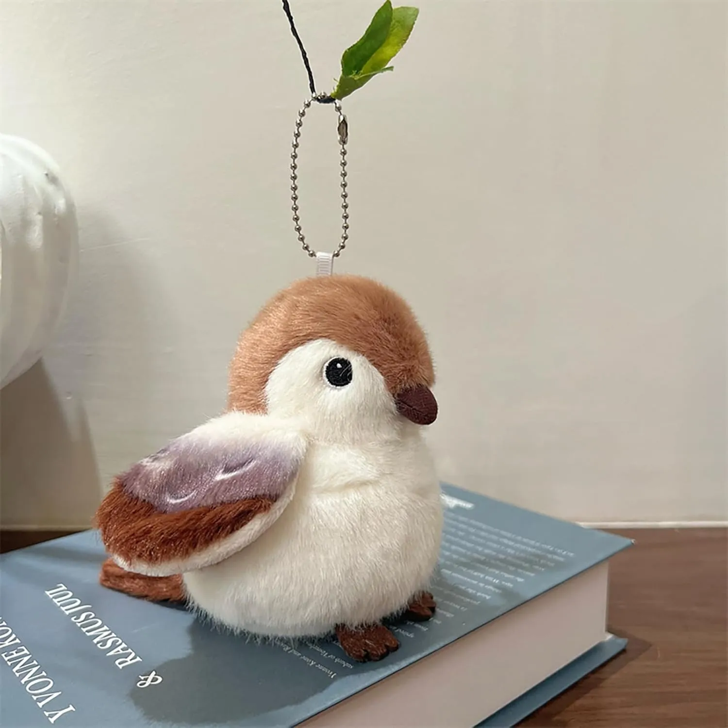 Bird Stuffed Animal Cute Bird Plush Bag Pendant Simulation Bird Toys for Kids Pendant Doll Birthday Gift Decoration(Sparrow Plush)