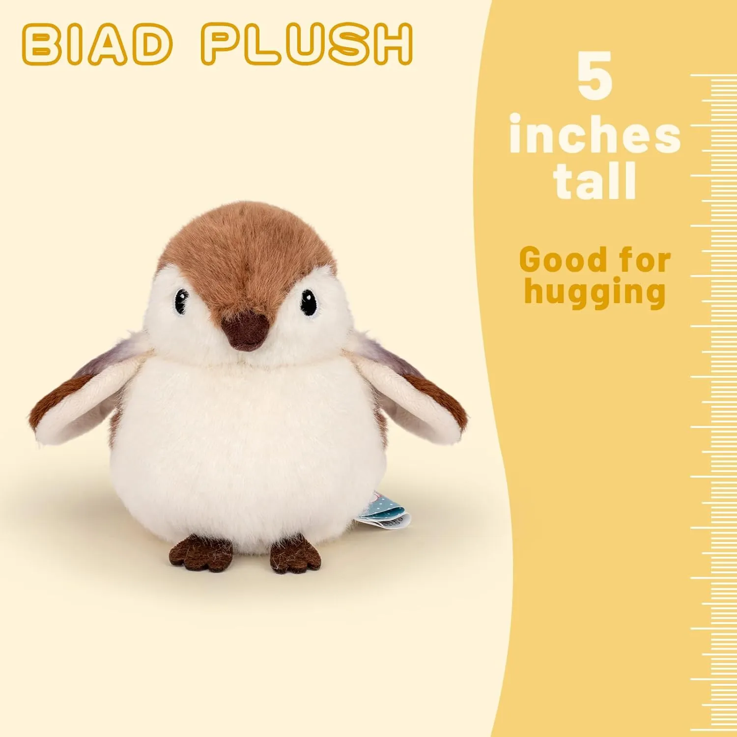 Bird Stuffed Animal Cute Bird Plush Bag Pendant Simulation Bird Toys for Kids Pendant Doll Birthday Gift Decoration(Sparrow Plush)