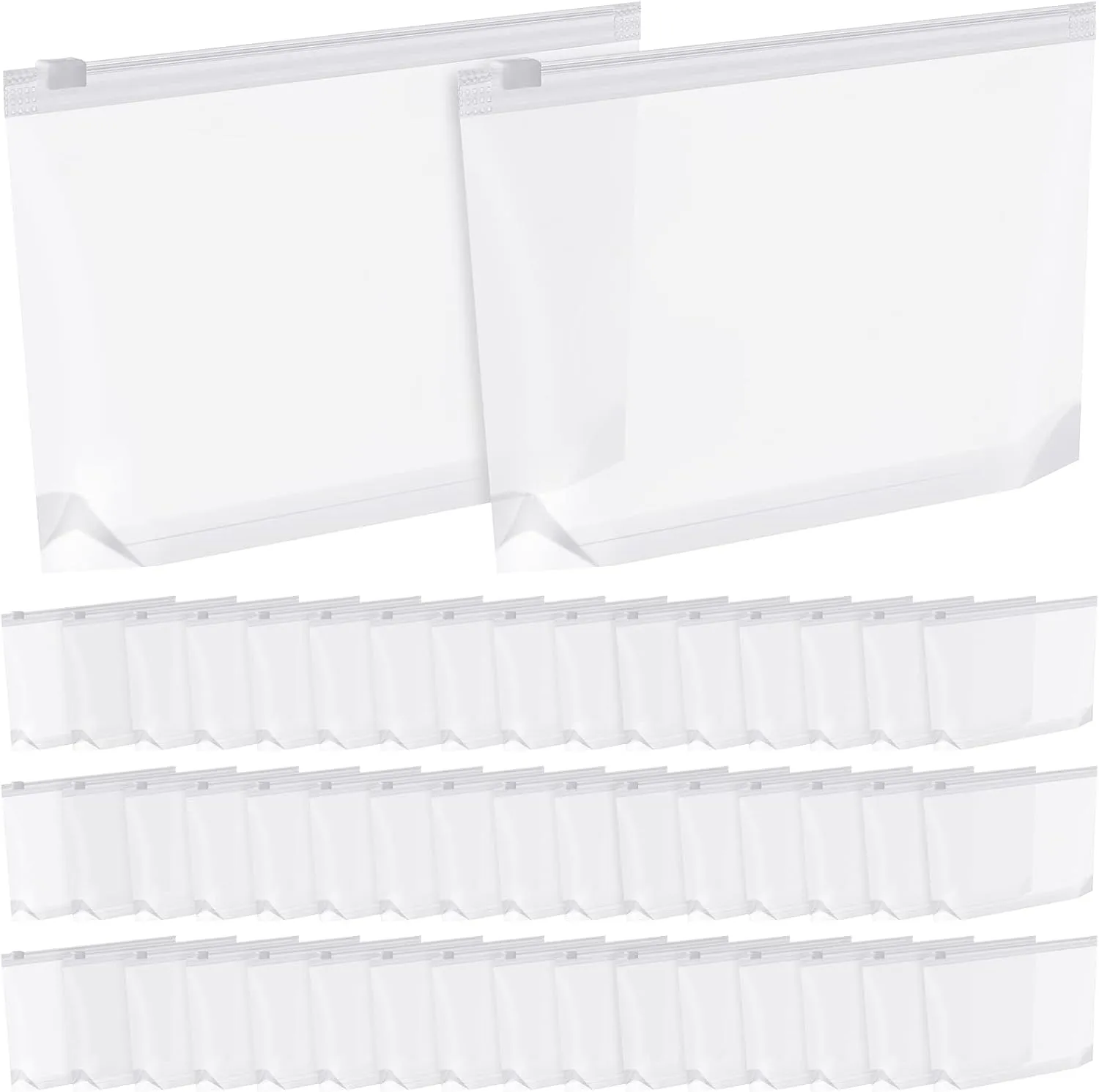 Bokon 100 Pcs Small Clear Cosmetic Bags Bulk, 5.12 x 8.11 Inches, Zipper Toiletry Pouch Travel Makeup Bags for Women Waterproof Transparent PE Storage Organizer with Zipper for Bathroom Vacation
