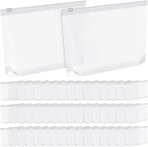 Bokon 100 Pcs Small Clear Cosmetic Bags Bulk, 5.12 x 8.11 Inches, Zipper Toiletry Pouch Travel Makeup Bags for Women Waterproof Transparent PE Storage Organizer with Zipper for Bathroom Vacation