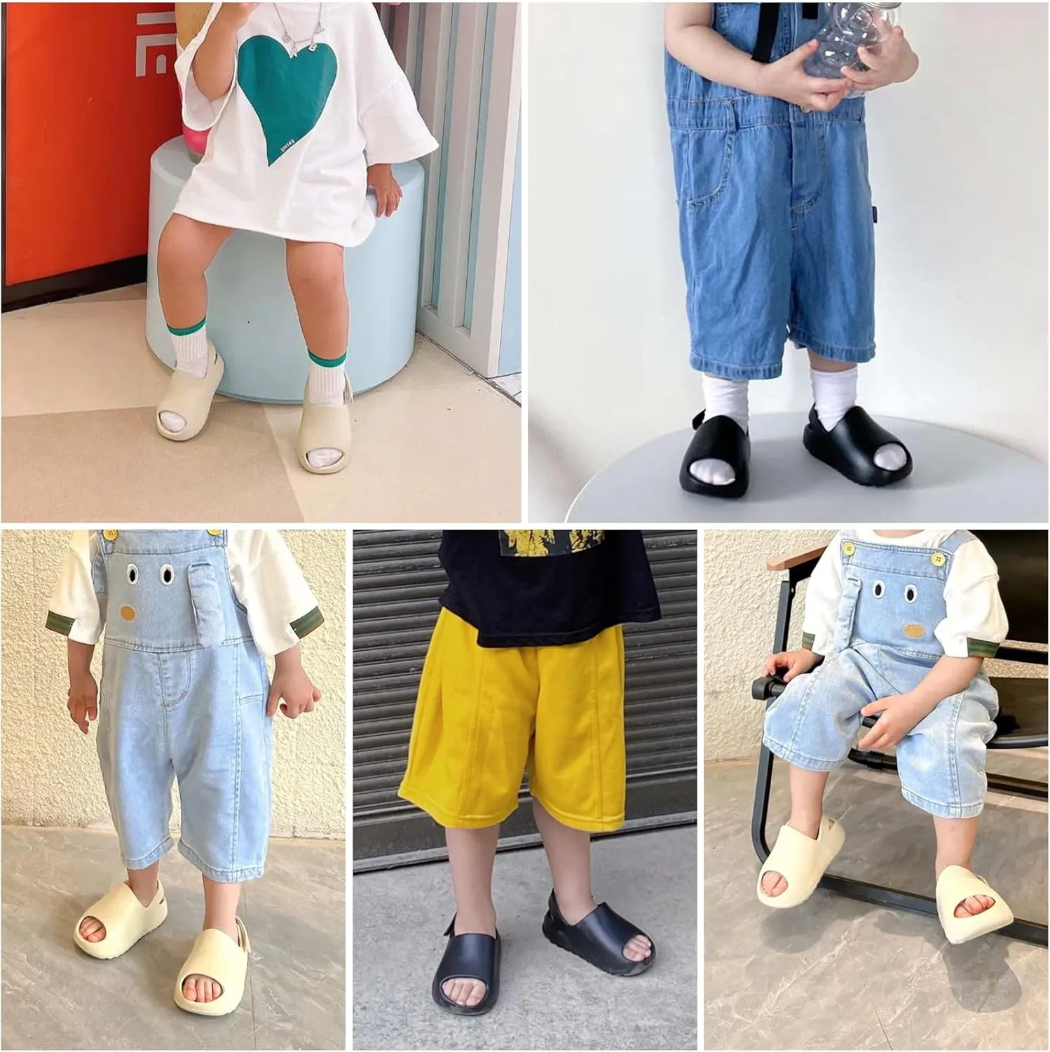 bolukets Toddler Little Kids Slides Sandals, Summer Slip On Lightweight Slippers for Boys and Girls, Beach Pool Anti-Slip Water Shoes Indoor Outdoor Sandals