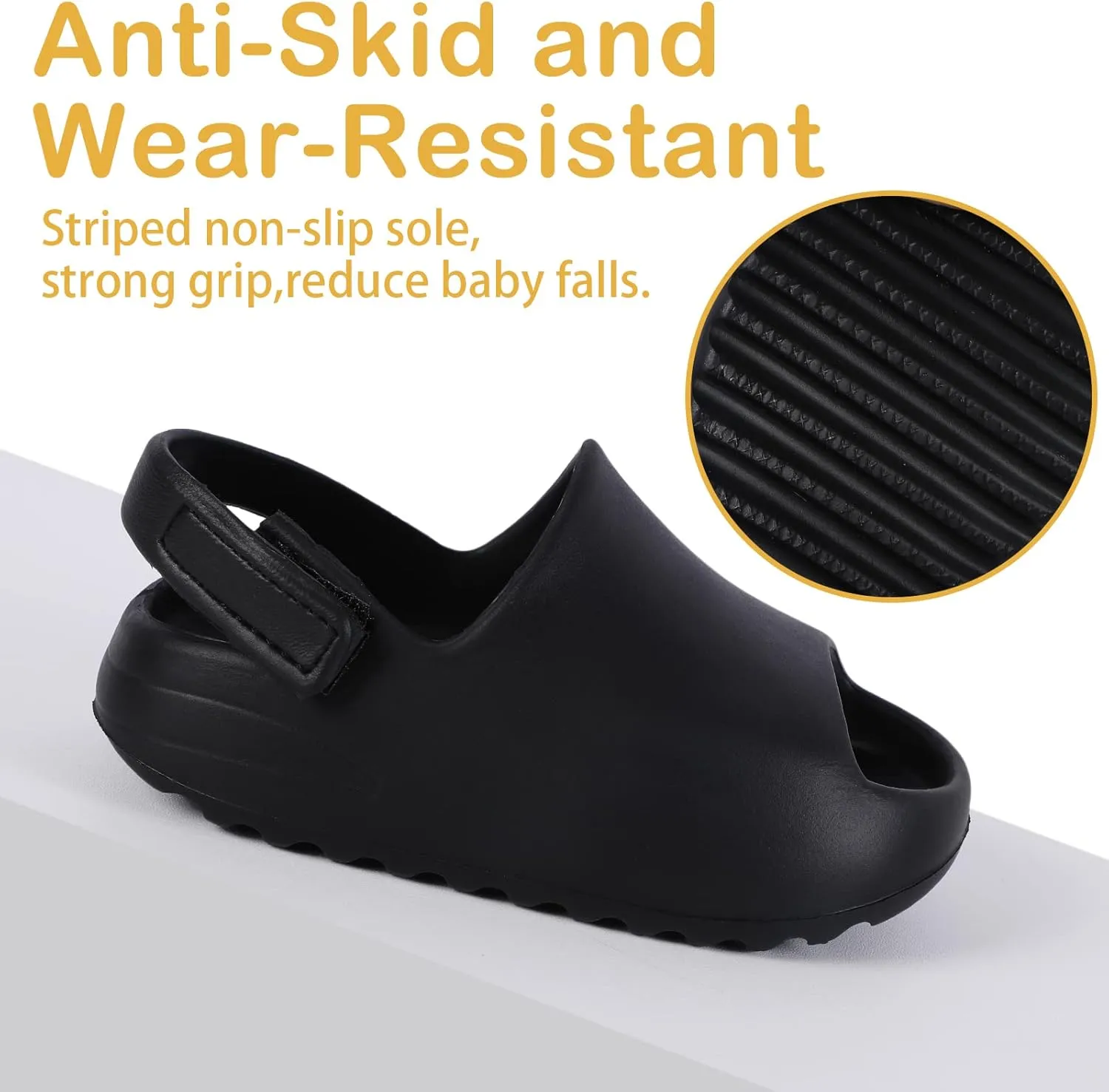bolukets Toddler Little Kids Slides Sandals, Summer Slip On Lightweight Slippers for Boys and Girls, Beach Pool Anti-Slip Water Shoes Indoor Outdoor Sandals
