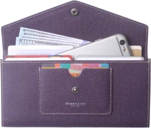 Borgasets Wallet for Women Bifold Leather Ladies Phone Cluth Travel Long Zipper Purse with Large Capacity and Thin
