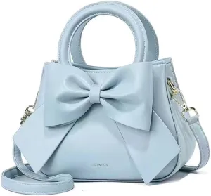 Bow Patent Leather Purse for Women Shoulder Handbag Crossbody Bag Satchel Clutch