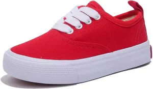 Boys and Girls Low Top Sports Shoes Lace up Canvas Children's Shoes Comfortable and Lightweight Skateboarding Shoes