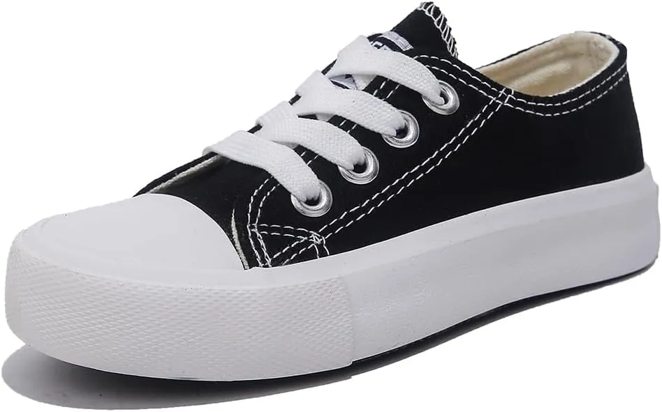 Boys Girls Baby Children's Shoes Low top lace-up Children's Canvas Shoes Back-to-School Season Small White Shoes Children's Sneakers Teens Medium and Large Kids Skateboarding Shoes