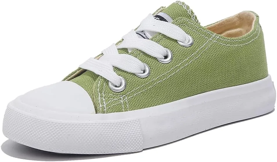 Boys Girls Baby Children's Shoes Low top lace-up Children's Canvas Shoes Back-to-School Season Small White Shoes Children's Sneakers Teens Medium and Large Kids Skateboarding Shoes
